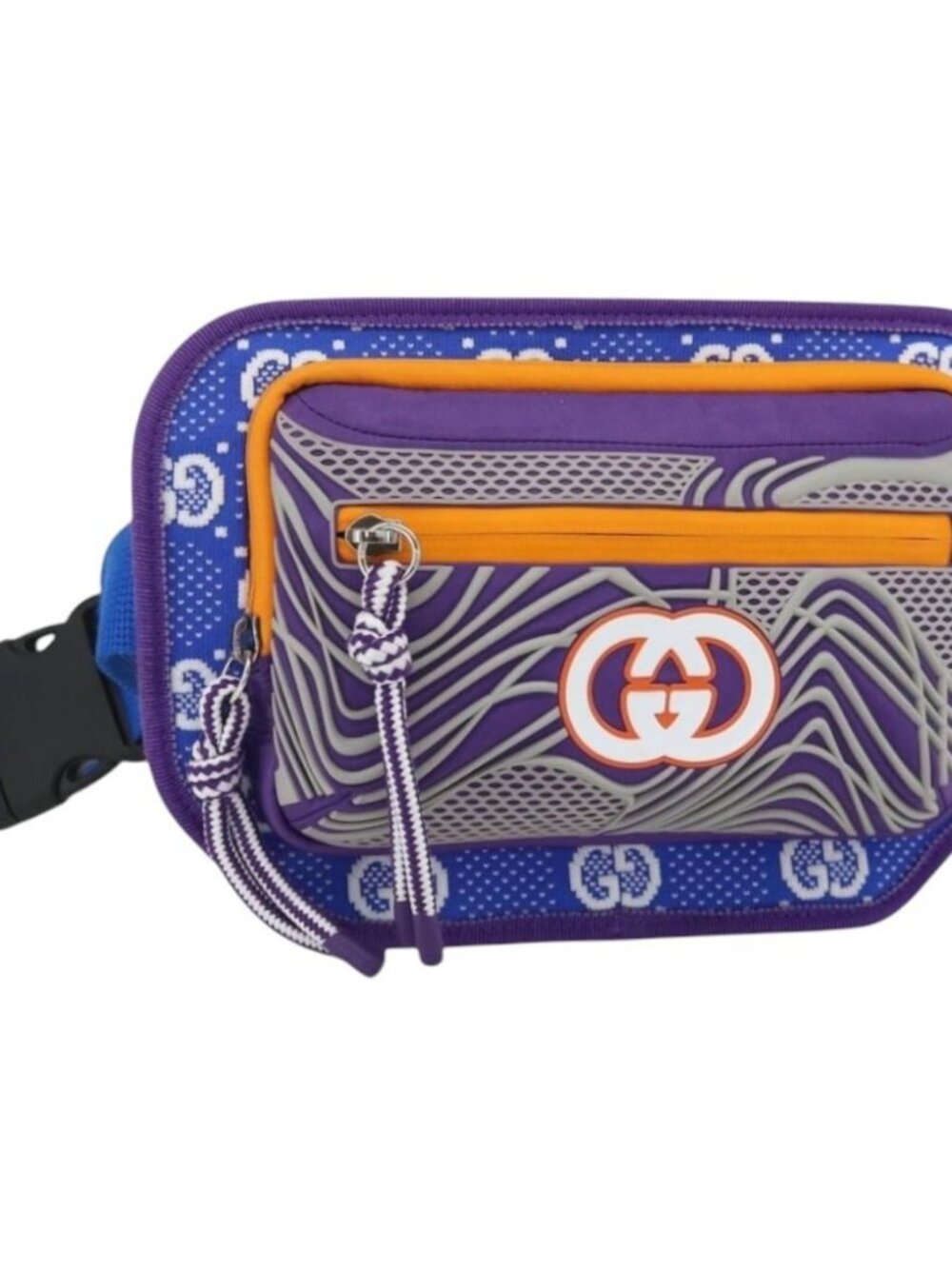 GUCCI Body Bag Nylon Purple Silver 752102 Auth - Picture 4 of 14